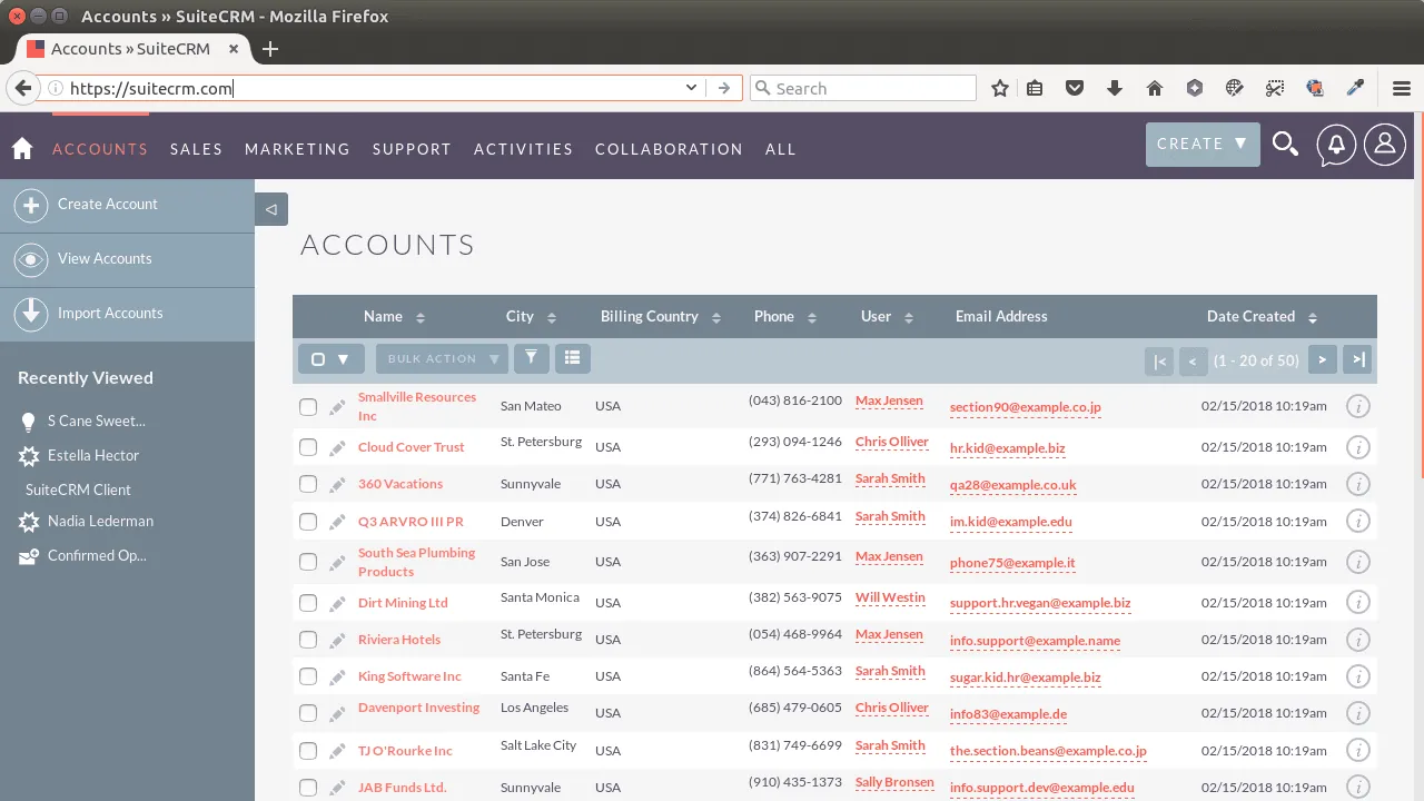 SuiteCRM screenshot 2