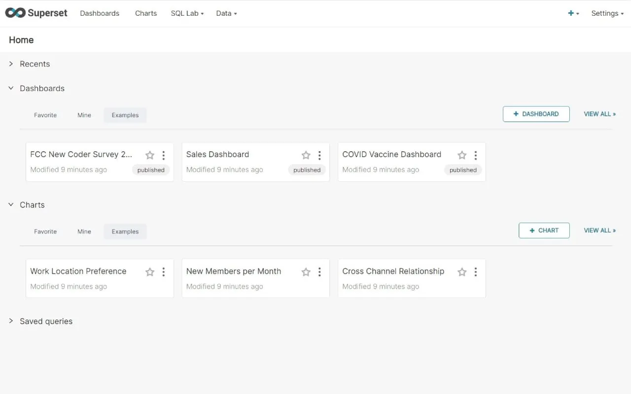 Superset interface