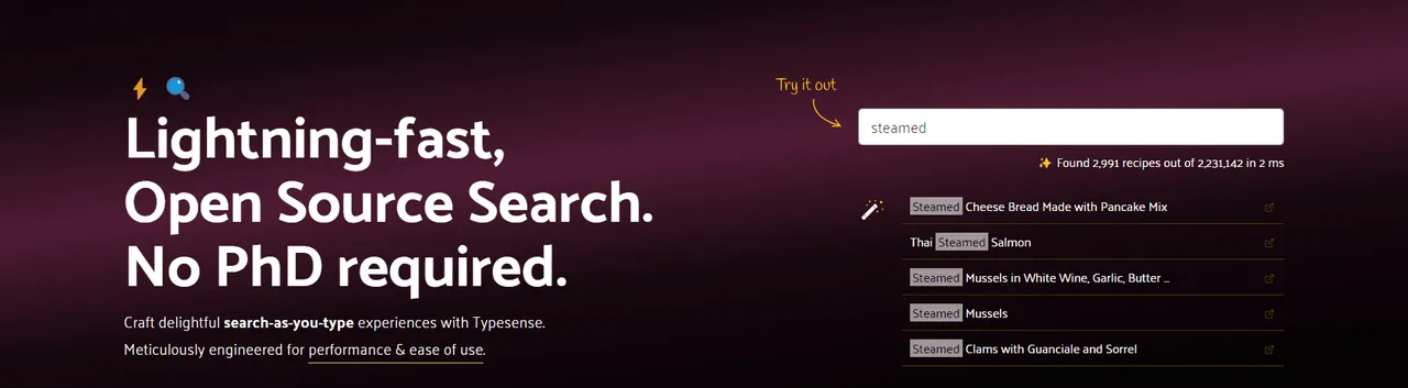 Typesense screenshot 2