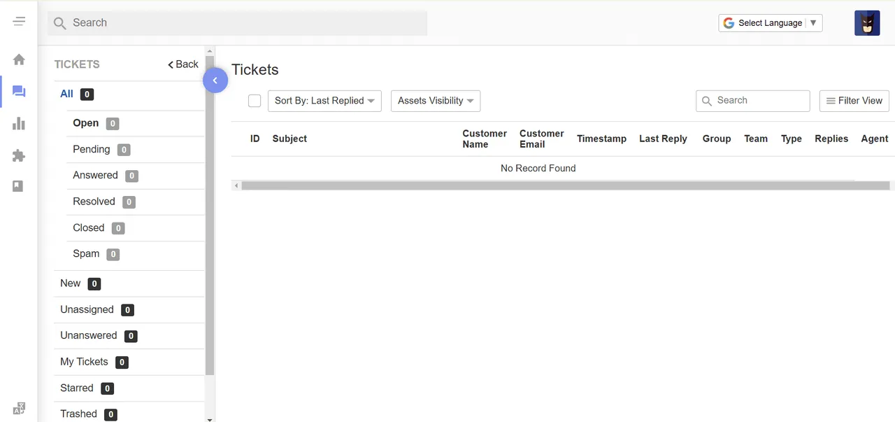 UVdesk interface