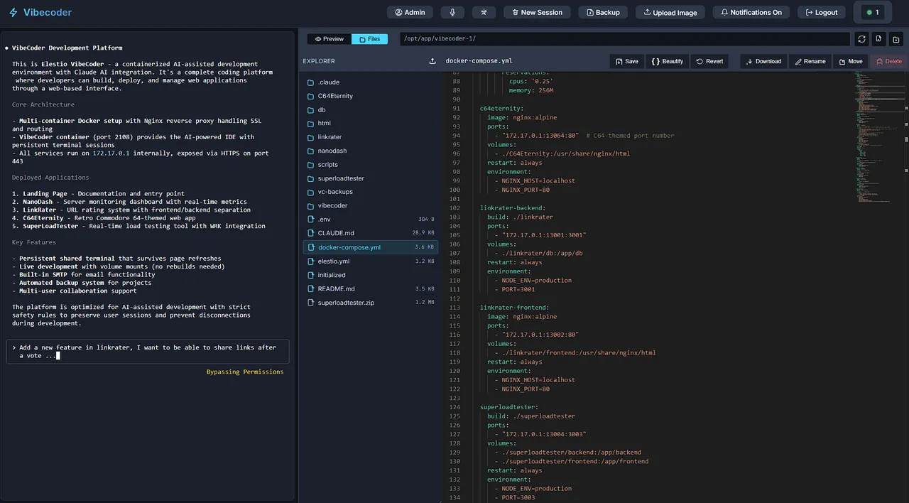 VibeCoder interface