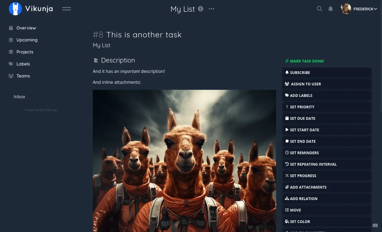 Vikunja screenshot 2