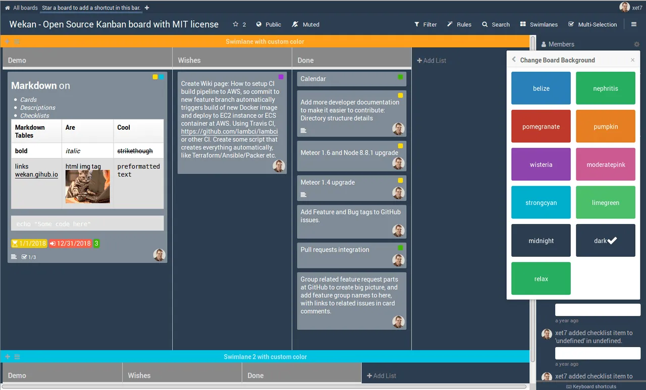 Wekan screenshot 2