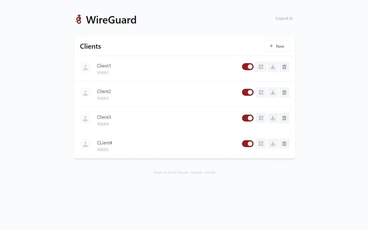 WG-Easy interface