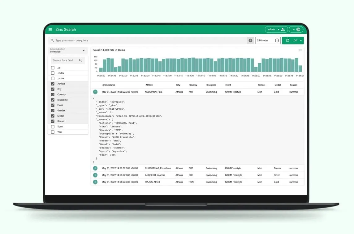 ZincSearch screenshot 2